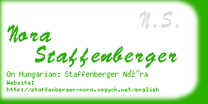 nora staffenberger business card